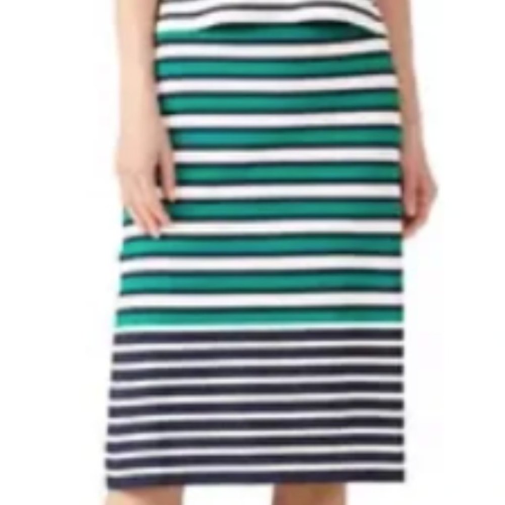 Tory Burch Sport Knit Striped Midi Skirt